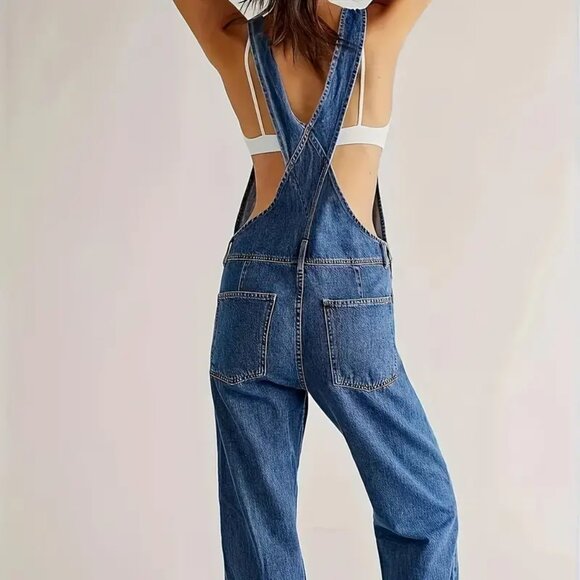 Royal Blue Utility Overall Jumpsuit - Picture 3 of 5